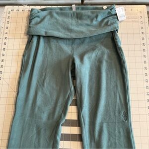FP Movement Aced It Foldover Leggings in Midnight Jade Suede Feel NWT Medium